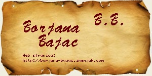 Borjana Bajac vizit kartica